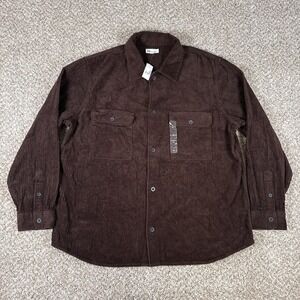 GAP Corduroy Overshirt Mens XL Brown Button Front Pocket Shacket NWT